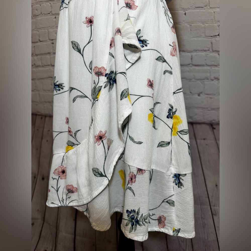 LC Lauren Conrad White Floral Mini Dress Sz L - Picture 5 of 16